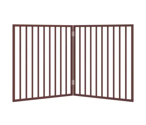 Suņu Vārti, Salokāmi, 2 Paneļi, Brūns, 160 Cm, Papeles Koks Vidaxl