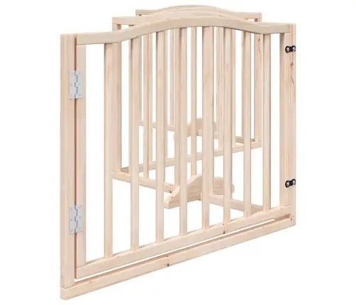 Suņu Vārti Ar Durvīm, Salokāmi, 4 Paneļi, 320 Cm, Papeles Koks Vidaxl