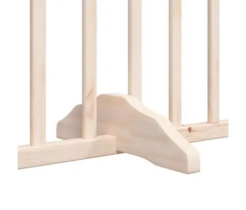 Suņu Vārti Ar Durvīm, Salokāmi, 4 Paneļi, 320 Cm, Papeles Koks Vidaxl