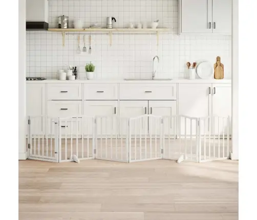 Suņu Vārti Ar Durvīm, Salokāmi, 6 Paneļi, 300 Cm, Papeles Koks Vidaxl