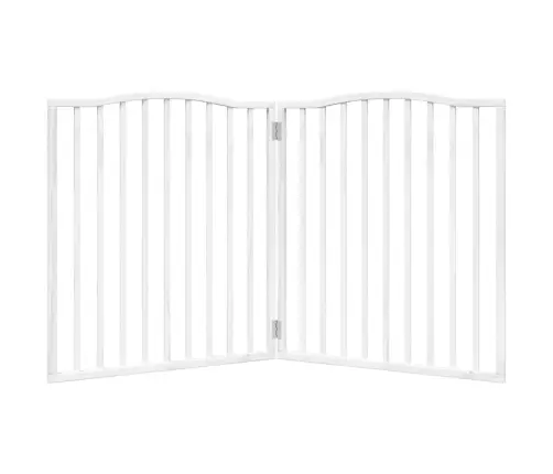 Suņu Vārti, Salokāmi, 2 Paneļi, Balti, 160 Cm, Papeles Koks Vidaxl