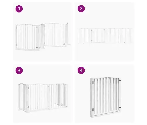 Varteliai Šunims Su Durimis, 4 Segmentai, Balti, 320cm Tuopa