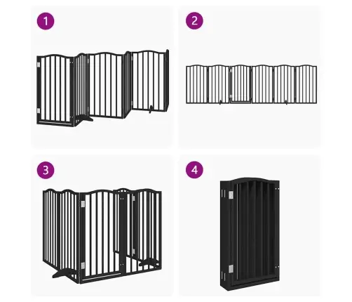 Varteliai Šunims Su Durimis, 6 Segmentai, Juodi, 300cm Tuopa