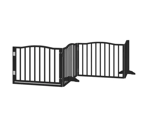 Suņu Vārti Ar Durvīm, Salokāmi, 4 Paneļi, 320 Cm, Papeles Koks Vidaxl