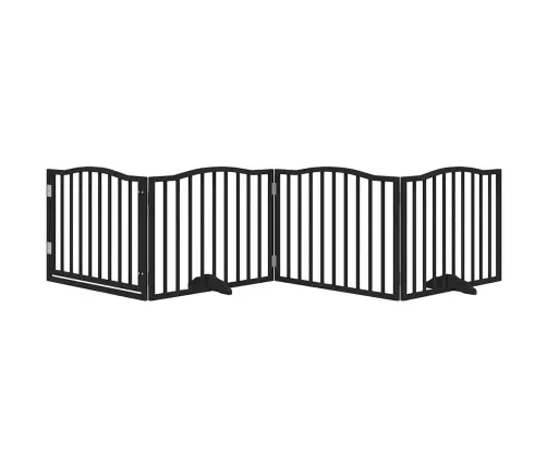 Suņu Vārti Ar Durvīm, Salokāmi, 4 Paneļi, 320 Cm, Papeles Koks Vidaxl