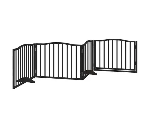 Suņu Vārti Ar Durvīm, Salokāmi, 4 Paneļi, 320 Cm, Papeles Koks Vidaxl