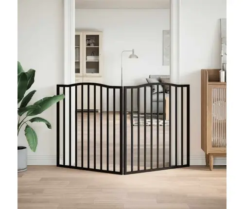 Suņu Vārti, Salokāmi, 2 Paneļi, Melni, 160 Cm, Papeles Koks Vidaxl