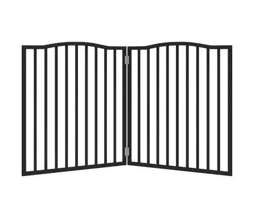 Suņu Vārti, Salokāmi, 2 Paneļi, Melni, 160 Cm, Papeles Koks Vidaxl