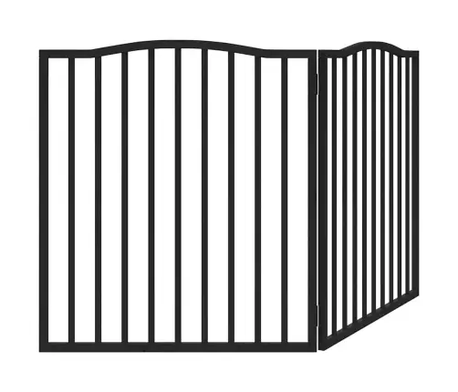 Suņu Vārti, Salokāmi, 2 Paneļi, Melni, 160 Cm, Papeles Koks Vidaxl