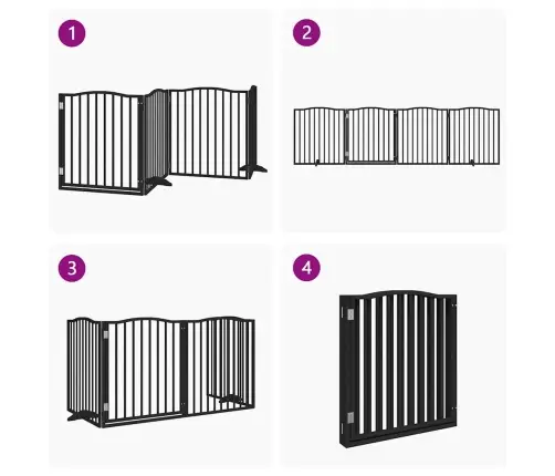 Varteliai Šunims Su Durimis, 4 Segmentai, Juodi, 320cm Tuopa