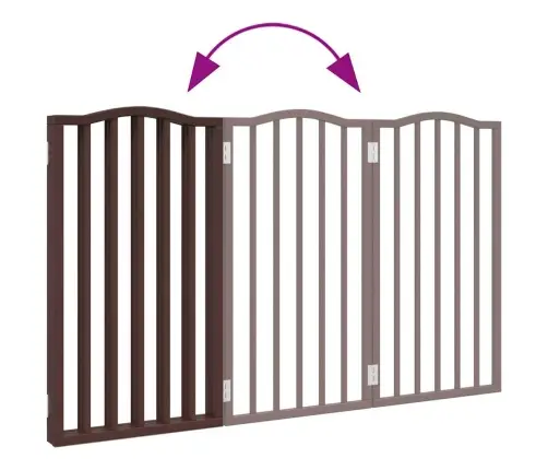 Suņu Vārti, Salokāmi, 3 Paneļi, Ozolkoka, 150 Cm, Papeles Koks Vidaxl