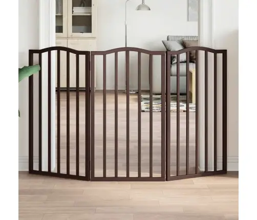 Suņu Vārti, Salokāmi, 3 Paneļi, Ozolkoka, 150 Cm, Papeles Koks Vidaxl