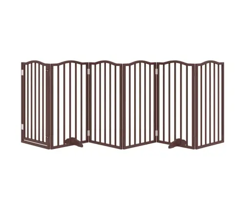 Kokkupandav Koeravärav Uksega, 6 Paneeli, Pruun Tamm, 300 Cm