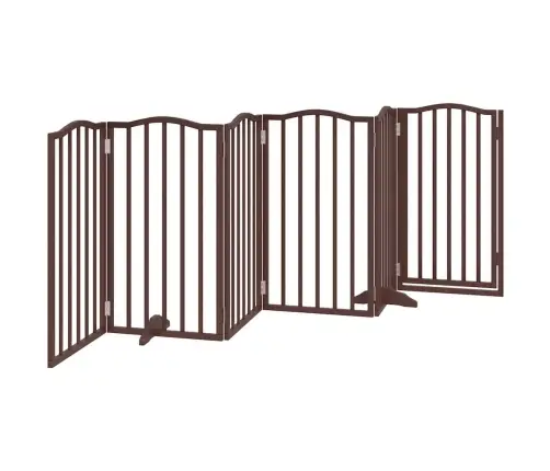 Kokkupandav Koeravärav Uksega, 6 Paneeli, Pruun Tamm, 300 Cm