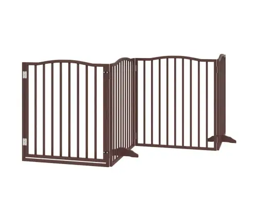 Kokkupandav Koeravärav Uksega, 4 Paneeli, Pruun Tamm, 320 Cm