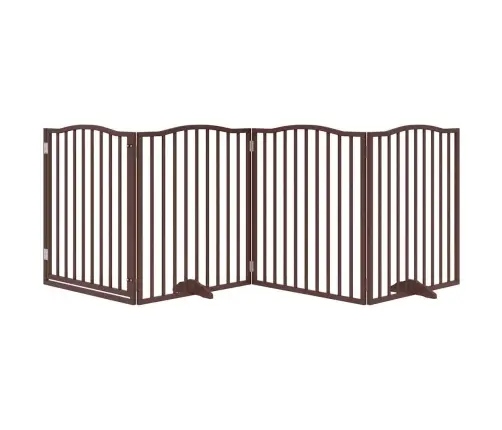 Kokkupandav Koeravärav Uksega, 4 Paneeli, Pruun Tamm, 320 Cm