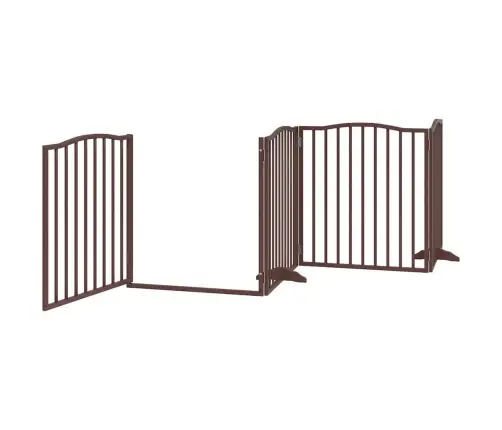 Kokkupandav Koeravärav Uksega, 4 Paneeli, Pruun Tamm, 320 Cm