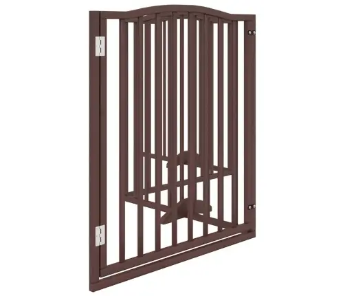 Kokkupandav Koeravärav Uksega, 4 Paneeli, Pruun Tamm, 320 Cm