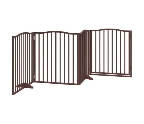 Kokkupandav Koeravärav Uksega, 4 Paneeli, Pruun Tamm, 320 Cm