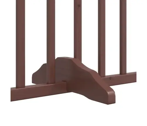 Kokkupandav Koeravärav Uksega, 4 Paneeli, Pruun Tamm, 320 Cm