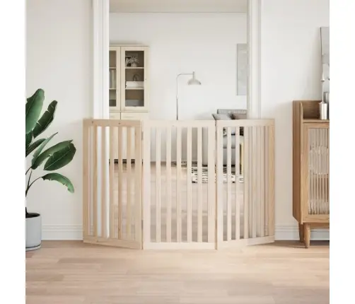 Suņu Vārti, Salokāmi, 3 Paneļi, 150 Cm, Papeles Koks Vidaxl