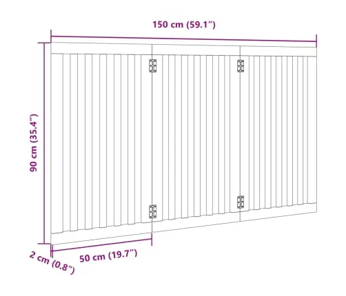 Suņu Vārti, Salokāmi, 3 Paneļi, 150 Cm, Papeles Koks Vidaxl