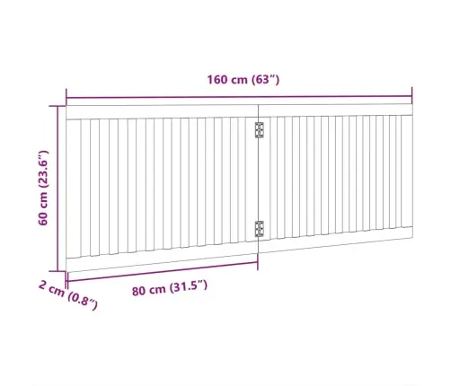 Suņu Vārti, Salokāmi, 2 Paneļi, 160 Cm, Papeles Koks Vidaxl