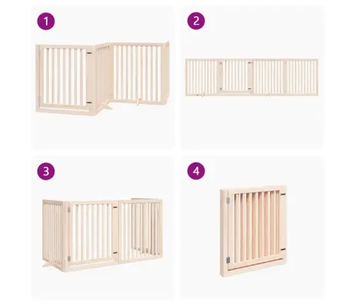 Varteliai Šunims Su Durimis, 4 Segmentai, 320cm Tuopos Mediena