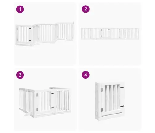 Varteliai Šunims Su Durimis, 6 Segmentai, Balti, 300cm Tuopa