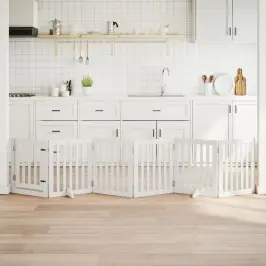 Varteliai Šunims Su Durimis, 6 Segmentai, Balti, 300cm Tuopa