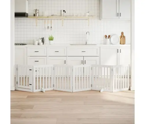 Varteliai Šunims Su Durimis, 6 Segmentai, Balti, 300cm Tuopa