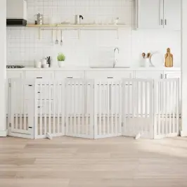 Suņu Vārti Ar Durvīm, Salokāmi, 6 Paneļi, 300 Cm, Papeles Koks Vidaxl