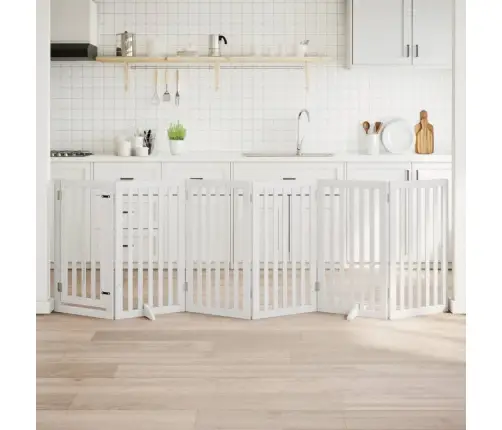 Varteliai Šunims Su Durimis, 6 Segmentai, Balti, 300cm Tuopa