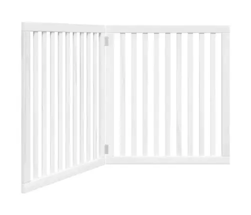 Suņu Vārti, Salokāmi, 2 Paneļi, Balti, 160 Cm, Papeles Koks Vidaxl
