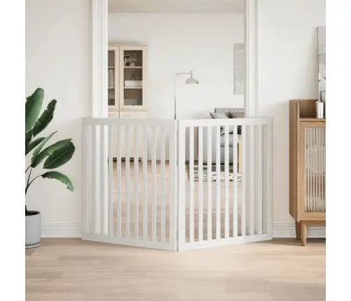 Suņu Vārti, Salokāmi, 2 Paneļi, Balti, 160 Cm, Papeles Koks Vidaxl