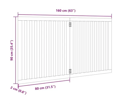 Suņu Vārti, Salokāmi, 2 Paneļi, Balti, 160 Cm, Papeles Koks Vidaxl