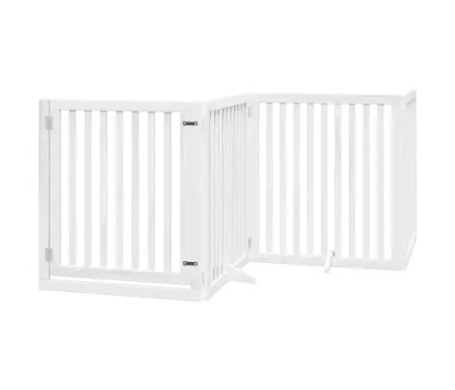 Suņu Vārti Ar Durvīm, Salokāmi, 4 Paneļi, 320 Cm, Papeles Koks Vidaxl