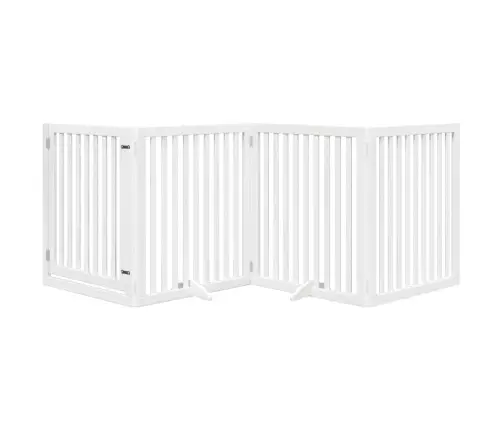 Suņu Vārti Ar Durvīm, Salokāmi, 4 Paneļi, 320 Cm, Papeles Koks Vidaxl