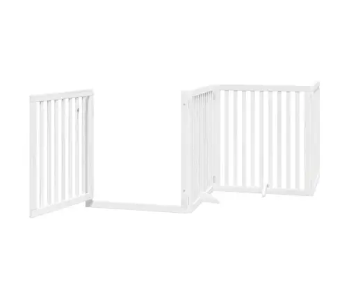 Suņu Vārti Ar Durvīm, Salokāmi, 4 Paneļi, 320 Cm, Papeles Koks Vidaxl