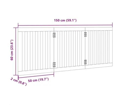 Varteliai Šunims, 3 Segmentai, Juodi, 150cm Tuopos Mediena
