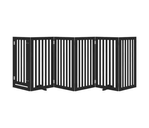 Suņu Vārti Ar Durvīm, Salokāmi, 6 Paneļi, 300 Cm, Papeles Koks Vidaxl