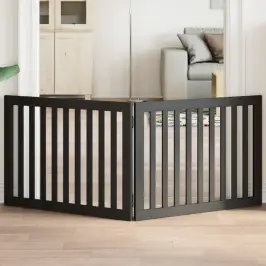 Suņu Vārti, Salokāmi, 2 Paneļi, Melni, 160 Cm, Papeles Koks Vidaxl