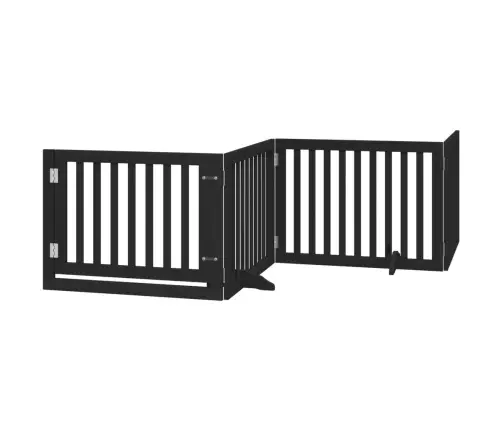 Suņu Vārti Ar Durvīm, Salokāmi, 4 Paneļi, 320 Cm, Papeles Koks Vidaxl