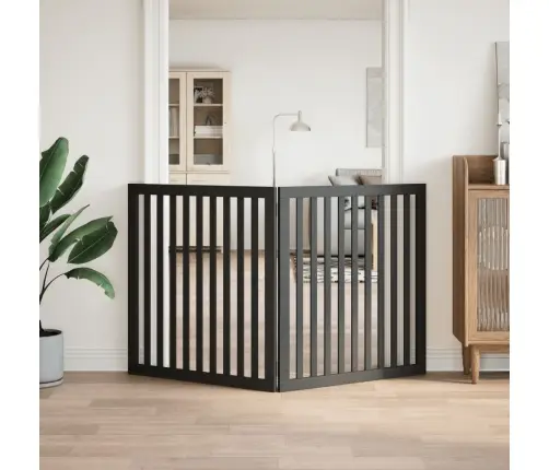 Kokkupandav Koeravärav, 2 Paneeli, Must, 160 cm Paplipuit