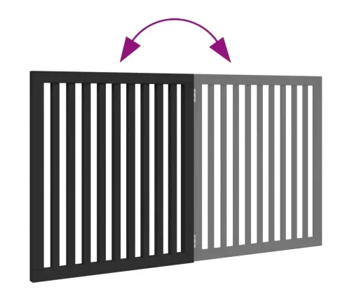 Kokkupandav Koeravärav, 2 Paneeli, Must, 160 cm Paplipuit