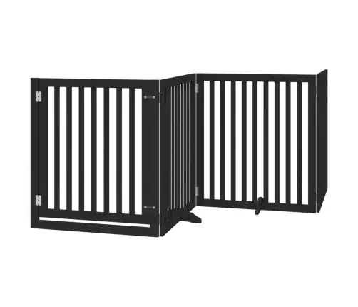 Suņu Vārti Ar Durvīm, Salokāmi, 4 Paneļi, 320 Cm, Papeles Koks Vidaxl