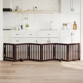 Suņu Vārti Ar Durvīm, Salokāmi, 6 Paneļi, 300 Cm, Papeles Koks Vidaxl