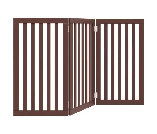 Suņu Vārti, Salokāmi, 3 Paneļi, Brūns, 150 Cm, Papeles Koks Vidaxl