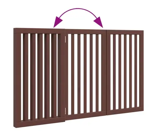 Suņu Vārti, Salokāmi, 3 Paneļi, Brūns, 150 Cm, Papeles Koks Vidaxl