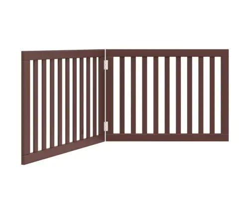 Suņu Vārti, Salokāmi, 2 Paneļi, Brūns, 160 Cm, Papeles Koks Vidaxl